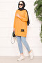 Stone Embellished Pompom Hijab Tunic Mustard - 4