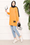 Stone Embellished Pompom Hijab Tunic Mustard