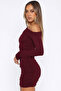 One Shoulder Ruched Burgundy Dress 4080 - 3