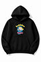 Black Oversized Unisex Bubbles Powerpuff Girls Printed Hooded Sweatshirt