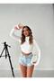 Ottoman Fabric Slip-On Women's Zippered Crop Top - 2