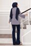 Cuffed Sleeves Belted Tunic Gray - 6