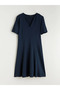 V-Neck Waist Seated Dress - 5