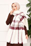 Woven Shawl Burgundy-Ecru - 4
