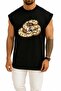 قصة فضفاضة قميص بدون أكمام بتصميم شعار Snake Ball Python Blackjack على الصدر