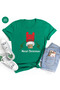Christmas Noel Printed Cotton Short Sleeve Regular Fit Rock T-Shirt