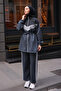 Women's Scuba Fabric Drawstring Waist Belted Hijab Suit 3111 - 4