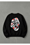 Sweatshirt Oversized Unisex Crew Neck Ha Ha Mouth Printed