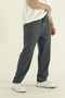 Men's Smoked Baggy Cut Knitted Fabric Wide Leg Sweatpants - 3