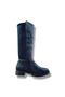 Black Women's Stretch Boots with Zipper, Buckle, Warm Lining and Non-Slip Soles - 2