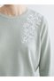 Lcw Grace Green Crew Neck Rhinestone Women's Knitwear Sweater - 3