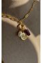 Amethyst Pearl Moon Sun Charm Steel Necklace