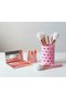 Heart Patterned Pink Makeup Organizer |   Brush Holder |   Pen Holder |