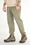 Men's Light Khaki Jogger Pants Relaxed Fit Cotton Elasticated Cuffs Drawstring - 5