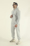 Men's Winter Tracksuit Set Hooded Sweatshirt Jogger - Gray Regular Elastic Leg