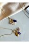 Amethyst Ribbon Heart Charm Steel Necklace - 5