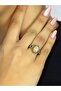 Natural Stone Pink Quartz Stone Antique Model Women's Adjustable Ring Euy80Pk