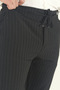 Men's Stretch Fabric Elastic Waist Lace-Up Striped Ankle Length Side Pocket Jogger Pants - 4