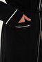 Women's Black Piped Belted Pocket Shawl Collar Special Design Cotton Long Dressing Gown - 4