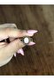 Natural Stone Pink Quartz Stone Antique Model Women's Adjustable Ring Euy80Pk - 3