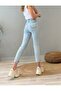 Medium Blue Snow Stretch Fabric High Waist Slim Mom Jeans - 6