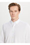 Slim Fit Button Collar White Men's Shirt Ace020261469_Byz - 4