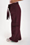 Wide Leg Rubber Waistband Belted Pocketed Girls' Trousers - 6