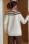 Women's Striped Collar Detailed Buttoned Knitwear Sweater - 5