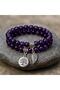 Natural Amethyst Stone Double Layer Bracelet Handmadeenergy and Balance Stone - 4