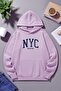 Unisex Nyc Design Printed Hooded Sweatshirt