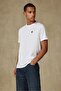 Edge Penye Pamuklu Comfort Fit Beyaz Bisiklet Yaka Erkek Düz T-Shirt
