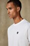 Edge Penye Pamuklu Comfort Fit Beyaz Bisiklet Yaka Erkek Düz T-Shirt - 4
