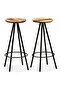 Bar Stools 2 pcs Solid Reclaimed Wood