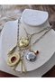 Muse Necklaces - 3-Piece Chain Medallion Trendy Women's Necklace (Kod-373) - 2