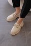 Teresa Imported Buckle Detail Genuine Leather Leather Upper Women's Casual Shoes Beige - 3