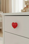 Porcelain Children's Room Red Heart Furniture Handle Ceramic Drawer Cabinet Knob - 2