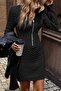 Long Sleeve Zippered Knitwear Knitted Mini Dress - 4