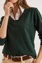 Women’s Emerald Green Brioche Knit Shirt Collar Detailed Blouse BLZ-19002777 - 5