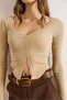 Women's Beige Lace Detailed Skirt Oval Stretchy Blouse Blz-19002872 - 5