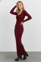 Women's Burgundy Ribbed Knit Maxi Dress