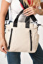 Flora Laurent Light Beige Women's Multi-Compartment Waterproof Crinkle Daily Crossbody and Shoulder Bag