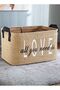 2-Piece Large Size Set Jute, Closet Laundry Children's Room Toy Organizer Foldable, Storage Basket O - 3