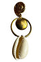 - Irem 3914 1874 Geometric Seashell Design Long Earrings - 2