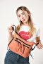 Galivaliaza Orange Women's Multi-Compartment Waterproof Crinkle Daily Crossbody Bag