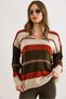 Women's Stone V-Neck Color Block Knitwear Sweater Kzk-19001024 - 2