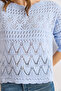 Women's Baby Blue Geometric Openwork Detailed Knitwear Sweater Kzk-19001044 - 4