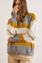 Women's Gray V-Neck Color Block Knitwear Sweater Kzk-19001024 - 4