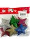 Christmas Decorations Glitter Star 6 Pcs Multicolored 6,5 cm - 4