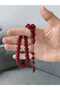 Sphere Cut Burgundy Crimped Amber Prayer Beads - 2