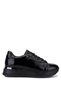 Women's Genuine Leather Black Patent Leather Sneakers & Sports Shoes